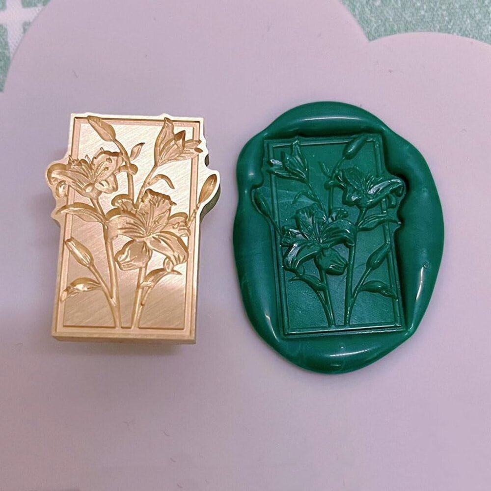 7pcs Flower Wax Seal Stamp Kit - Floral Wax Seal Stamp Heads and Wooden Handles - Picture 3 of 9